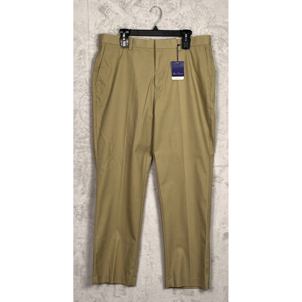Men's Alan Flusser Pants 36x30 Tan Khakis Comfort Stretch Chino Dress 28 29 New